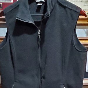Soft Eddie Bauier black zipper vest, pockets, larg